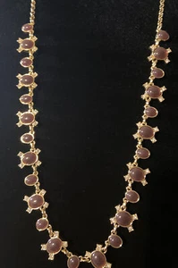 Ann Taylor Halskette Strass und kaffeefarbene Steine Neu mit Etikett 32" edel schick - Bild 1 von 12