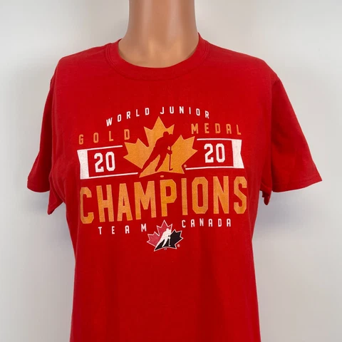 Fanatics Team Canada World Junior Champions Gold Medal 2020 Hockey Size M Cover