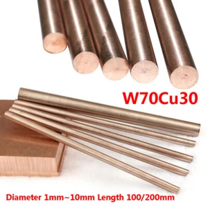 Barra/barra de cobre de tungsteno de soldadura W70Cu30 barra redonda de metal sólido diámetro 1 mm ~ 10 mm - Imagen 1 de 10