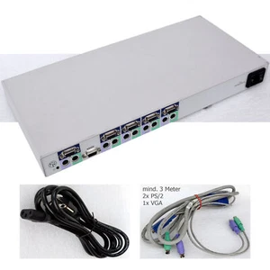 PROFI KVM SWITCH VON COMPAQ EO1004A 4x VGA & PS/2 FÜR SERVER 19" 48,26CM 1HE TOP - Picture 1 of 1