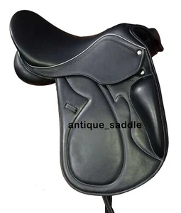 Leder Dressur Doppelklappe Sattel Brandneu Verstellbare Schläuche, Größe 17" ... - Picture 1 of 3