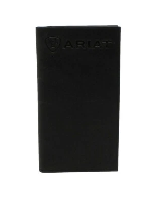 Cartera de rodeo de cuero negro liso ARIAT para hombre con logotipo en relieve Foto 1 de 3