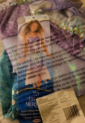 Disney The Little Mermaid  2 Piece Costume - Size 4 - 6 X - SEALED UNOPENED BAG - Image 1 of 4