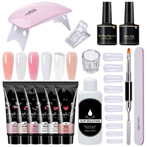 Nail Gel Kit with Light 15X Professionals Gel Nail Glue with Lamp for Women Use - Picture 1 of 12