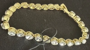 BAUBLEBAR PAVE CYSTAL Gold-Tone Beautiful PROM Bracelet - Picture 1 of 3