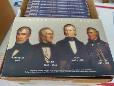 2009 U.S. Mint Presidential 1$ Dollar Coin Proof 10 Sets Complete With Box & COA - Image 1 of 2