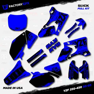 Black & Blue Slick Graphic Kit fits Yamaha YZ250F YZ450F 03-05 YZF 250 450 - Picture 1 of 5