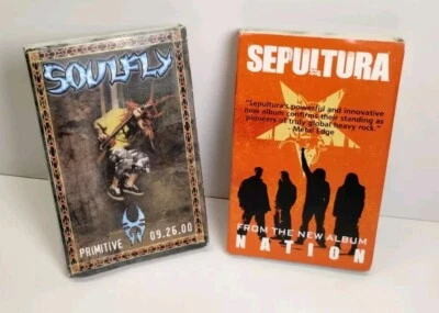 2000-2001 Rare Soulfly & Sepultura Cassette Singles W/Sleeves Tribal Metal - Image 1 of 4