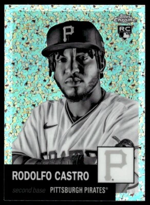 2022 TOPPS CHROME PLATINUM BLACK AND WHITE Rodolfo Castro Rookie Pittsburgh - Image 1 of 2