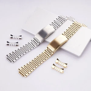 18mm Hollow Curved End Beads Of Rice Watch Band For Vintage Omega Constellation - Picture 1 of 9