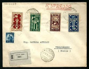 Italia Repubblica 1949 - Biennale d'Arte - serie completa su busta raccomandata - Picture 1 of 1