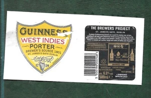 Guinness West Indies Porter bottle label - Picture 1 of 6