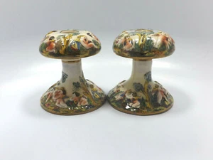 Vintage Capodimonte Italy Cherub 2 Candle Holders, 1395, 4 3/4" - Picture 1 of 7