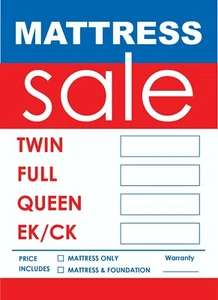 Möbel Einzelhandel "MATRATZENVERKAUF" 5" x 7" Display Preisschild-NEU-100/PK - Bild 1 von 1