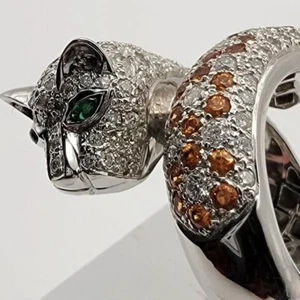 $12500 / NEW / Sonia Bitton 18K Gold Panther Ring with Diamond & Gemstone - Picture 1 of 7