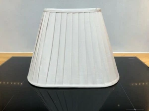 Dove Grey Pleated Square Fabric Lampshade 30cm Wide, 21cm Tall - Picture 1 of 10