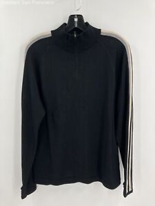 Pendleton Mens Black Merino Wool Knit Urban Wear Quarter Zip Pullover Sweater M