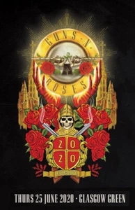 Guns N Roses 2020 UK, gerahmtes Konzert Poster Glasgow Green - Bild 1 von 2