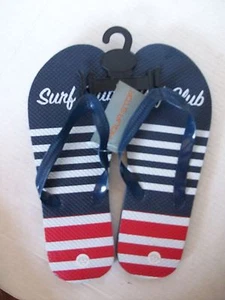 Patriotic Surf Club Red White Blue 4th July Rubber Flip Flops. 9/10 & 11/12 . - Picture 1 of 2