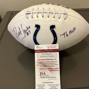 BERT JONES BALTIMORE COLTS JSA/COA SIGNED FOOTBALL- "#14 / 76 MVP". Super Bowl - Picture 1 of 13