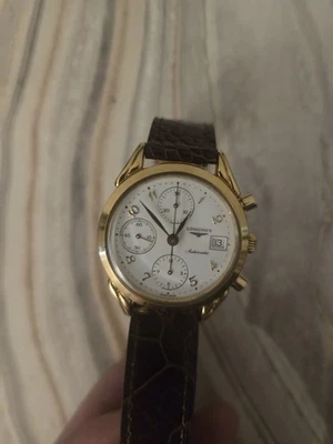 Longines Master Collection Gold Tone Chrono- L4.642.2 recente serviço completo de amostra - Imagem 1 de 4