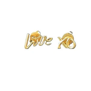 TIFFANY & CO. Paloma Picasso Graffiti 18k Yellow Gold Love & XO earrings - Picture 1 of 9