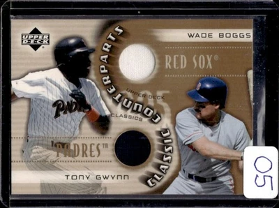 2005 Upper Deck Classics Tony Gwynn Wade Boggs Counterparts Materials #CC-GB - Image 1 of 2