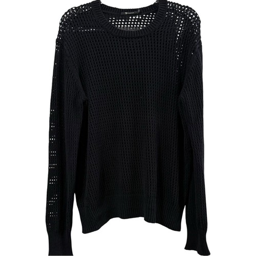 Maglione T by Alexander Wang uomo nero maglia aperta maglia streetwear designer med