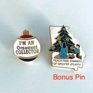 Collectible Hallmark Lapel Club Pins, I’m an Ornament Collector, Peach-Tree Pin - Picture 1 of 6