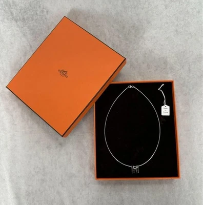 HERMES H logo necklace silver mini pop H - Image 1 of 4