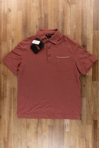 (KEINE ZOLLSTEUER) ZEGNA Poloshirt einfarbig ziegelrot Baumwolle Größe 50 IT / Medium Neu mit Etikett - Bild 1 von 12