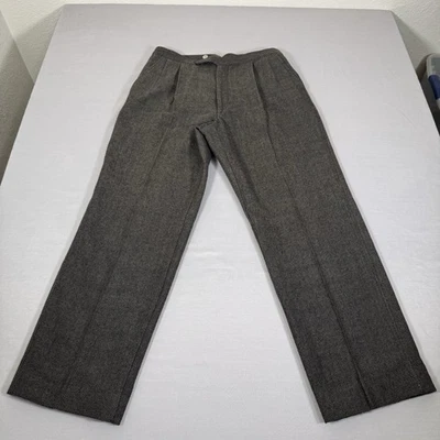 Pantalones Polo Ralph Lauren De Colección Para Hombres 36 Gris Lana Vestido Espiga EE. UU. Años 80 Foto 1 de 4