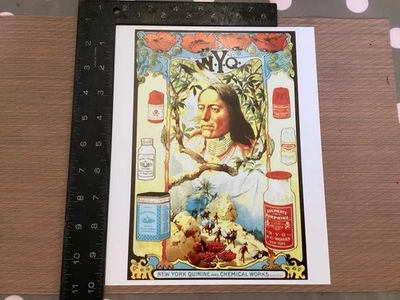 1905 NYC Quinine Morphine Drug Native American Chemical VTG Color Print Ad Copy - Image 1 of 2