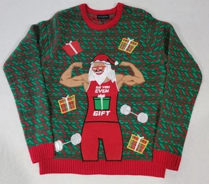 Blizzard Bay Men’s Med. Ugly Christmas Sweater Buff Santa “Do You Even Gift” NWT - Picture 1 of 4