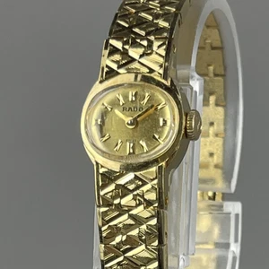 LADO Luxury Ladies Watch Manual Wind Gold Dial Gold SS Band Swiss Made - Picture 1 of 22