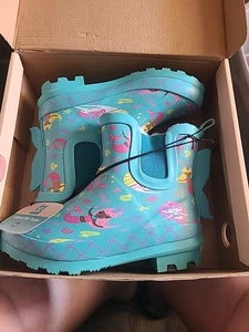 Lily & Dan Girl’s Rain Booties Marmaid w/3D Tail, Faux Fur Lining Sz. 11/12 NEW - Picture 1 of 4
