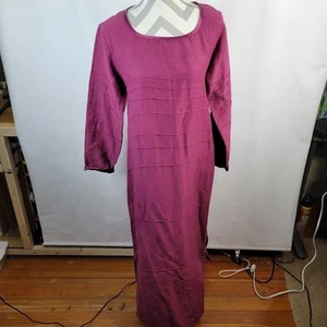 Neu mit Etikett Of the Earth langärmliges Maxikleid Hanf Seidenmischung Größe Medium - Bild 1 von 15