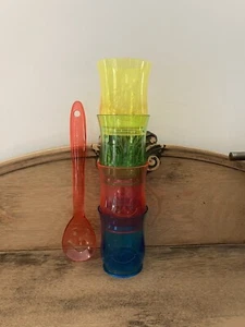 Kool-Aid Smiling Man Bradshaw Kraft  Colored Plastic Cups 8oz and Spoon - Picture 1 of 3
