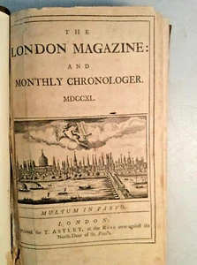 1740 LONDON MAGAZINE AND MONTHLY CHRONOLOGER w Maps POLITICS*TRAVEL*ARTS*ESSAYS+ - Foto 1 di 12