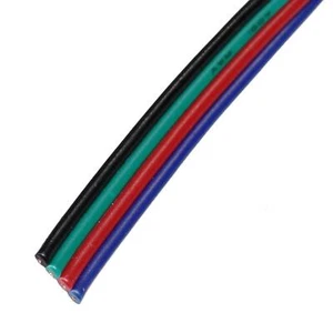 10m RGB LED Verlängerungskabel Flachleitung Rot Grün Blau Schwarz - Picture 1 of 2