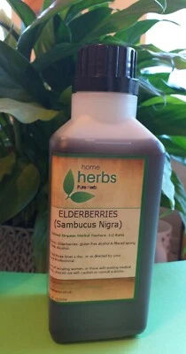Organic Elderberry Fruit Tincture (500ml) 1:2 Ratio. High Strength Extract