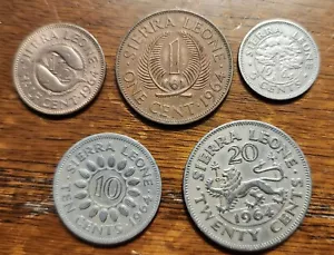Lotto monete SIERRA LEONE anno 1964 - Completo. Guarda le foto. - Foto 1 di 2