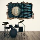 Bitcoin Cryptocurrency 3D Smashed Wall Sticker Decal Decor Art Mural J1037