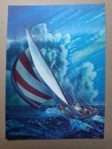 Vintage 3D Lenticular Postcard SAILING BOAT, (138), WONDER, TOPPAN - Picture 1 of 2