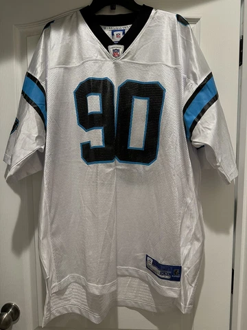 Julius Peppers #90 White Panthers Jersey NFL Equipment Reebok Size XXL Cover