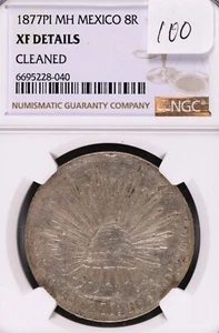 1877 Pi MH Mexico 8 Reales XF Details Cleaned #8-040 - Picture 1 of 2