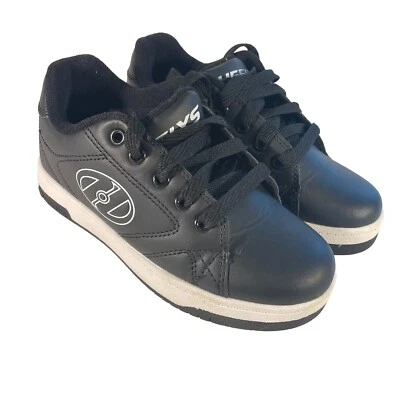 Heelys Black Skate Shoes Lace Up Low Top Round Toe Leather Youth Size 2 HES10449 - Image 1 of 4