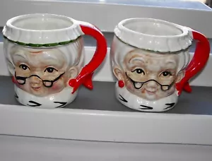 2 Vintage Lefton Mrs Claus Mugs - Picture 1 of 9