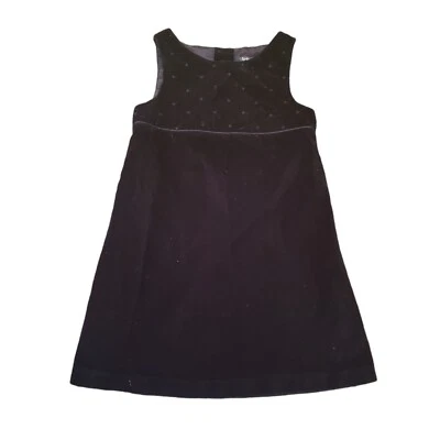 Lydia Jane Girls Size 6 Black Velour A-Line Dress Lined Holiday Party - Imagem 1 de 4