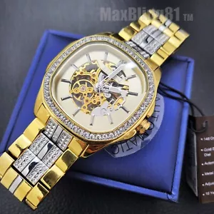 Elgin Herrenuhr Luxus Automatik Chronograph Skelett Edelstahl Iced Metal - Bild 1 von 4